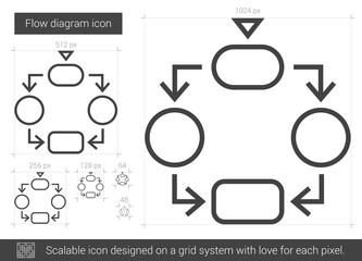 Flow diagram line icon.