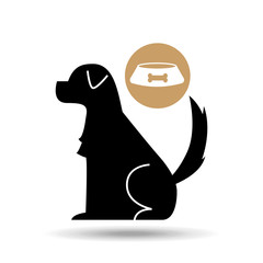 silhouette dog plate food icon vector illustration eps 10
