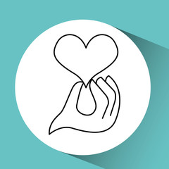 heart love hand holding graphic vector illustration eps 10