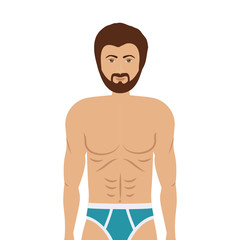 Fototapeta premium cartoon man in colorful boxer over white background. underwear design. vector illustration
