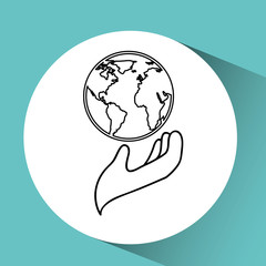 hands hold globe environment earth icon vector illustration eps 10