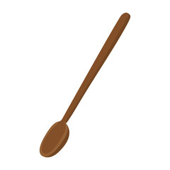 wooden spoon icon over white background. kitchen utensils design. vector illustration