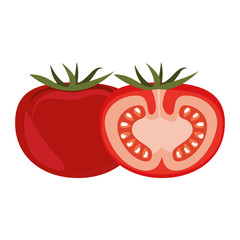 red tomato vegetable icon over white background. vector illustration