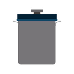 stock pot with blue cap. kitchen utensils design. over white background. vector illustration