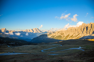 Mountain road in Italy Alps, Passo Giau