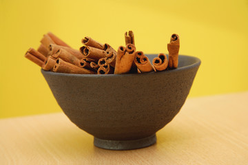 Bowl with cinnamon sticks