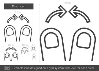 Naklejka premium Pinch line icon.