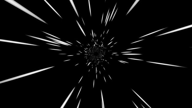 warp tunnel, hyperspeed travel, abstract motion background 