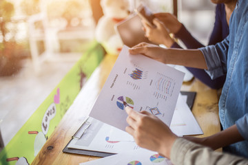 Business team working on laptop, while sitting at office. Busine