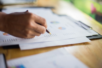 Business team working on laptop, while sitting at office. Busine