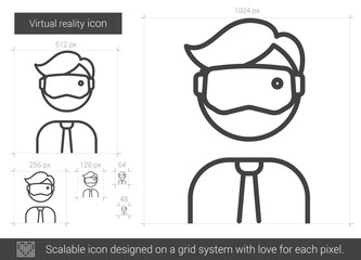 Virtual reality line icon.
