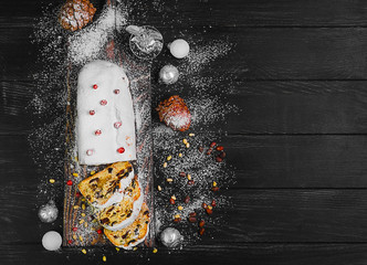 Christmas stollen. Traditional German