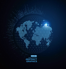 World map point, line, composition, representing the global, Global network connection,international meaning.