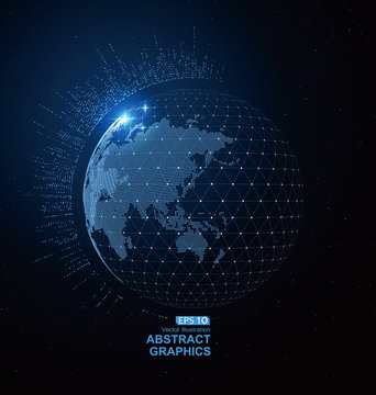 World map point, line, composition, representing the global, Global network connection,international meaning.