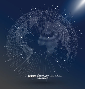 World map point, line, composition, representing the global, Global network connection,international meaning.