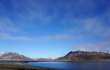 Beautiful coast with mountain background