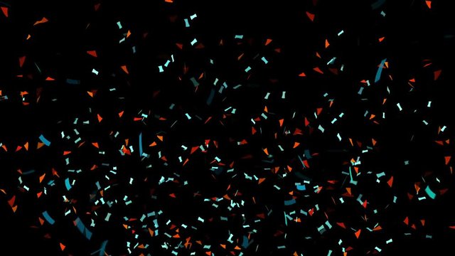 Animation of colorful spraying and falling confetti (alpha channel included)