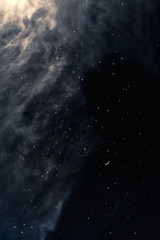 Melancholy night sky with stars and moon - 126601164