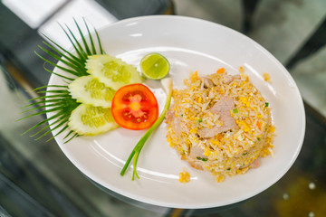 Fried Rice with Vegetables .
