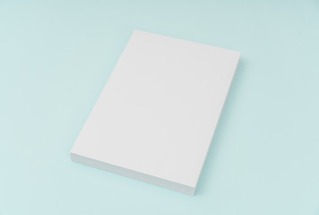 Blank flyer poster, brochure mockup,A4, US-Letter, on blue backg