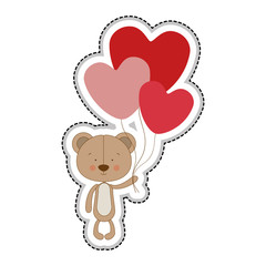 teddy bear character with balloons  icon image vector illustration design 