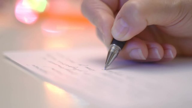 Writing christmas message close-up 4k UHD (3840x2160)
