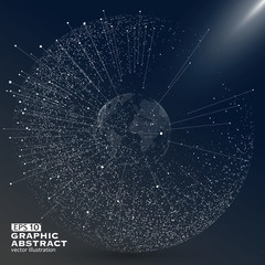 World map point, line, composition, representing the global, Global network connection,international meaning. © liuzishan