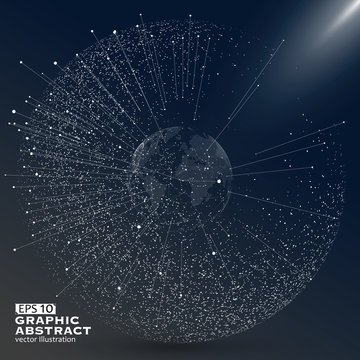 Fototapeta World map point, line, composition, representing the global, Global network connection,international meaning.