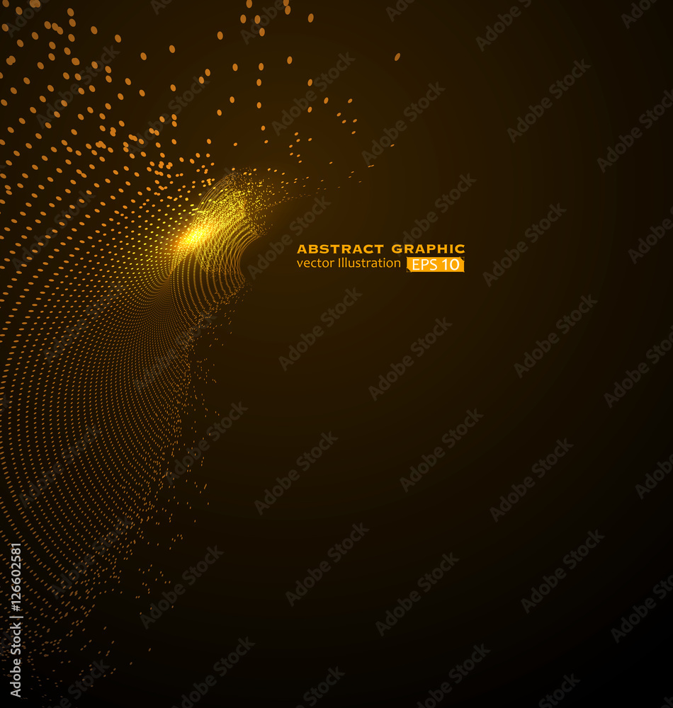 Wall mural composed of particles swirling abstract graphics