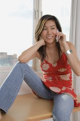 woman talking on mobile phone