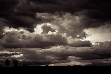 silhouette sky and nature background