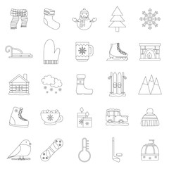 Vector winter cartoon icons
