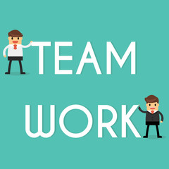 Businessman with teamwork concept.