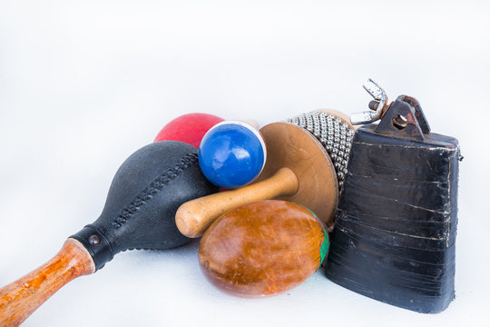 Percussion on white background