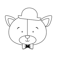 hipster cat cartoon character icon image vector illustration design 