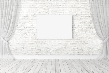 Modern bright interior . 3D rendering