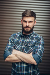 Fototapeta premium Man with gadget and glasses