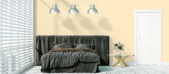Modern bright interior . 3D rendering