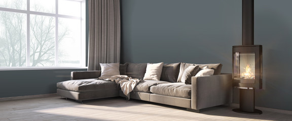 Obraz premium Modern bright interior . 3D render