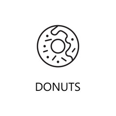Obraz premium Donuts line icon