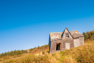 Fototapeta premium crooked leaning old house