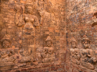 Relief sculpture, Prasat Kravan, Angkor, Siem Reap, Cambodia