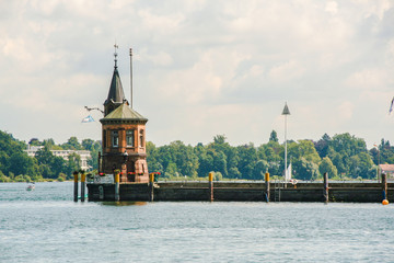 Naklejka premium Konstanz lake: the lighthouse and port; Bavaria, Germany 