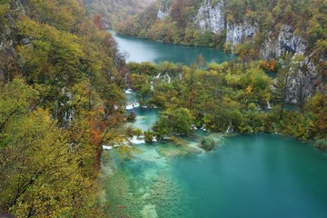 Plitvice Lakes with Autumn Color