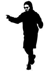 Danser men in rap style on white background