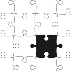 White Puzzle Pieces. Vector Background.