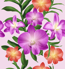 Fototapeta na wymiar orchid seamless pattern2
