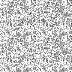 Doodle style floral garden seamless pattern