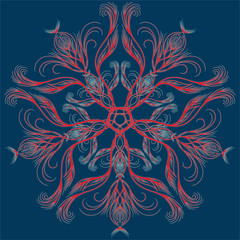 Ornamental star. Round ornament. Ethnic mandala