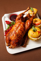 Garnished roasted turkey